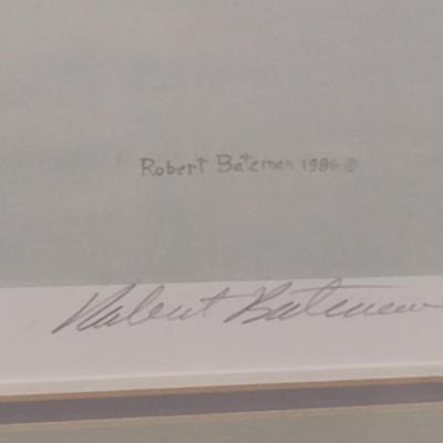 'Great Blue Heron' by Robert Bateman- Double Signed and Numbered- Framed Under Glass- Approx 23 3/4" x 40"