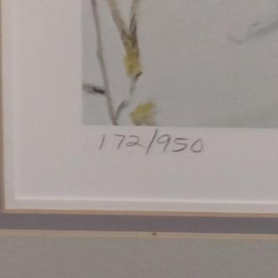 'Great Blue Heron' by Robert Bateman- Double Signed and Numbered- Framed Under Glass- Approx 23 3/4" x 40"