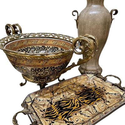 Decor - Bar Area Decorative Bowl, Platter, Vase - Safari theme
