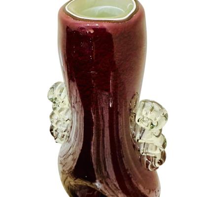Decor - Art Glass - Pair of Vases Blue & Red