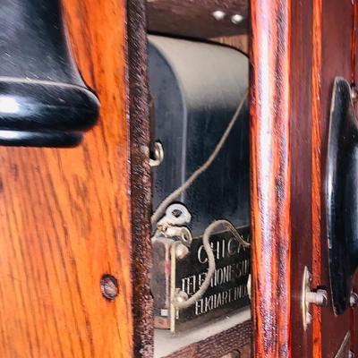 LOT227: Antique Early 20th Centrury Chicago Telephone Supply Company Wood Wall Crank Telephone