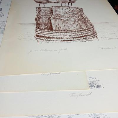 LOT 230: Collection of 12 Tony Oswald Scenic Riverboat and Sportsman Themed Prints