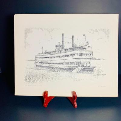 LOT 230: Collection of 12 Tony Oswald Scenic Riverboat and Sportsman Themed Prints