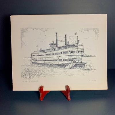 LOT 230: Collection of 12 Tony Oswald Scenic Riverboat and Sportsman Themed Prints