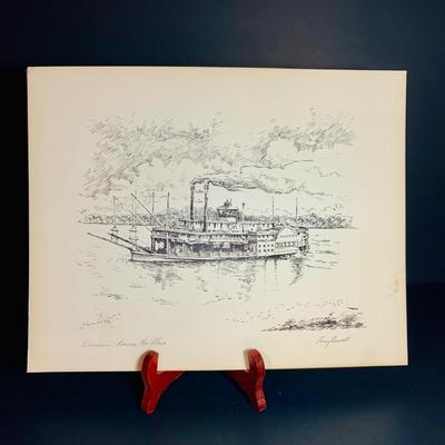 LOT 230: Collection of 12 Tony Oswald Scenic Riverboat and Sportsman Themed Prints