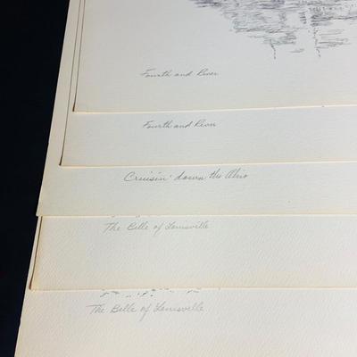 LOT 230: Collection of 12 Tony Oswald Scenic Riverboat and Sportsman Themed Prints