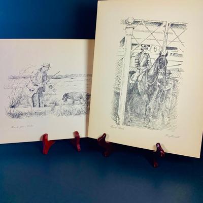 LOT 231: Collection of 16 Different Tony Oswald Soportsmen and Horse Themed Prints
