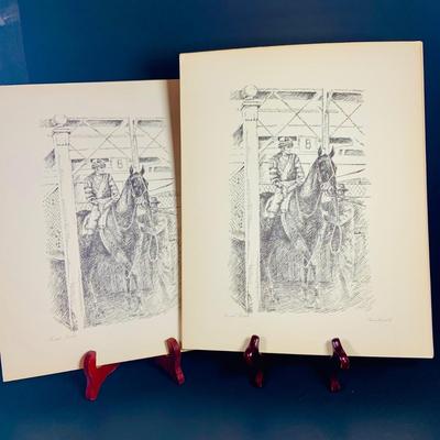 LOT 231: Collection of 16 Different Tony Oswald Soportsmen and Horse Themed Prints