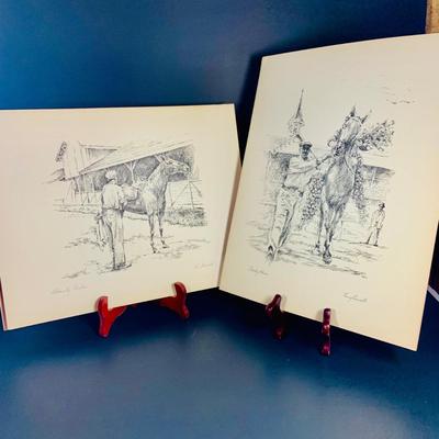 LOT 231: Collection of 16 Different Tony Oswald Soportsmen and Horse Themed Prints