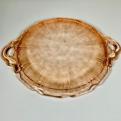 LOT 233: Collection of Pink Depression Glass - Platter, Bowl and Glass