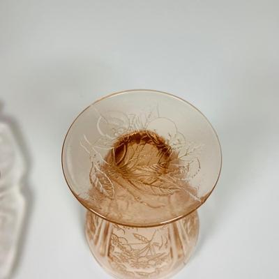 LOT 233: Collection of Pink Depression Glass - Platter, Bowl and Glass