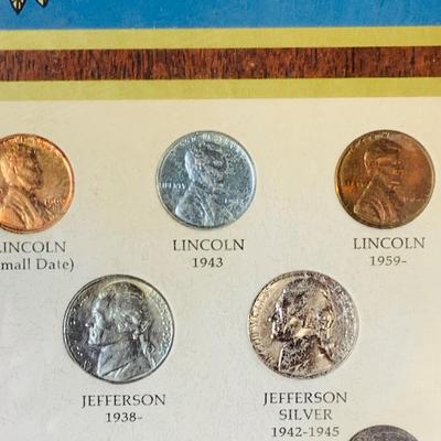 LOT 234: Wall Display of United States Coint of the 20th Centruy 1900- 1971 Includes Indian Head Penny, Barber Coins, Liberty and...