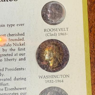 LOT 234: Wall Display of United States Coint of the 20th Centruy 1900- 1971 Includes Indian Head Penny, Barber Coins, Liberty and...