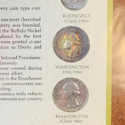 LOT 234: Wall Display of United States Coint of the 20th Centruy 1900- 1971 Includes Indian Head Penny, Barber Coins, Liberty and...