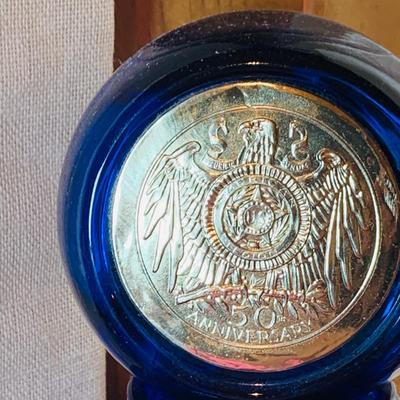 LOT 240: Collection of Cobalt Blue Art Glass - Small Pitchers, Glasses, Bottle Stoper and More