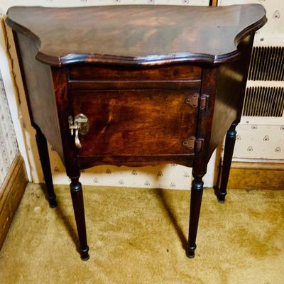 LOT241: Antique/Vintage Humidor Cabinet with Lift Top Ashtray and More