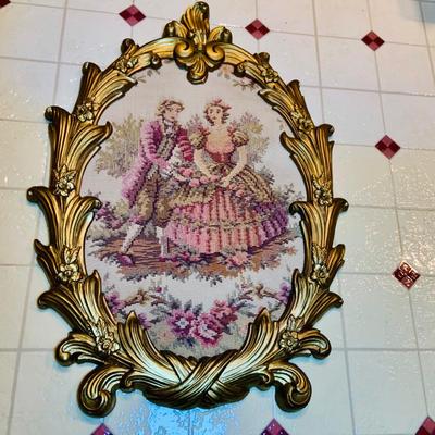 LOT 242: Vintage Victorian Inspired Needle Work Wall Art