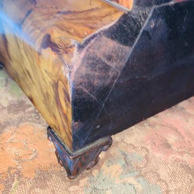 LOT 243: Antique Wood Faux Marble Seth Thomas Mechanical Mantle Clock