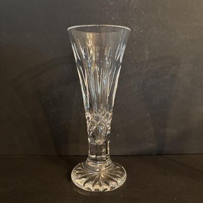 LOT 272: Elegant Crystal Collection: Waterford, Lenox, Atlas Blue Swirl Glass Serving Bowl, Water Goblets w/Black Glass Base, Black Glass...