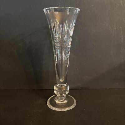 LOT 272: Elegant Crystal Collection: Waterford, Lenox, Atlas Blue Swirl Glass Serving Bowl, Water Goblets w/Black Glass Base, Black Glass...