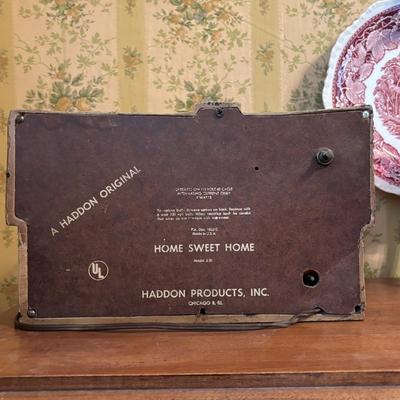 LOT 276: Antique Country Drop Leaf Accent Table, Haddon Products, Inc. "Home Sweet Home" Table Clock & More