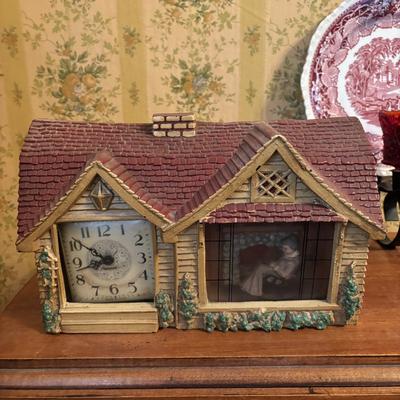 LOT 276: Antique Country Drop Leaf Accent Table, Haddon Products, Inc. "Home Sweet Home" Table Clock & More