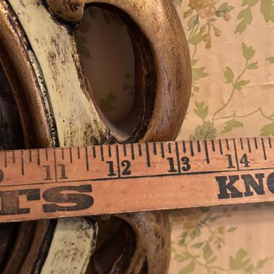 LOT 277: Vintage Green Velvet Upholstered J.B. Van Scriver Co., Rocking Chair, Painted Sewing Box & Victorian Corner Shelf & Gold...