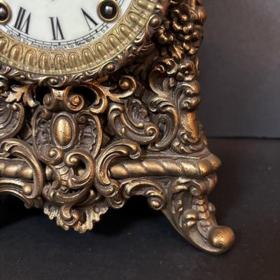 LOT 278: Antique Ansonia Figural 8-Day Mantel Clock, w/Key
