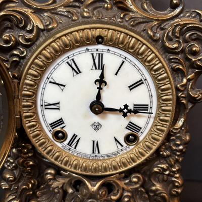 LOT 278: Antique Ansonia Figural 8-Day Mantel Clock, w/Key