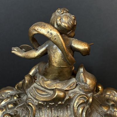 LOT 278: Antique Ansonia Figural 8-Day Mantel Clock, w/Key