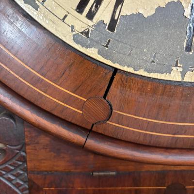 LOT 280: Antique Wall Clock w/Painted Face