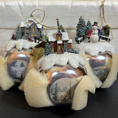 LOT 281: Thomas Kinkade Sleigh Bell Ornaments by Ashton Drake