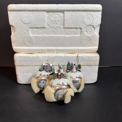 LOT 281: Thomas Kinkade Sleigh Bell Ornaments by Ashton Drake