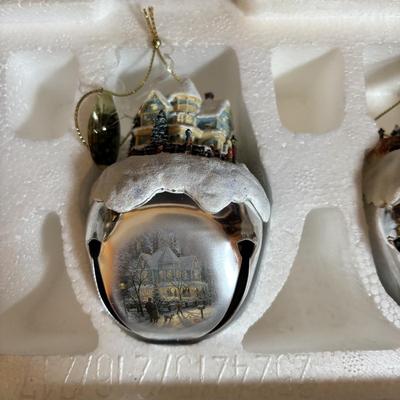 LOT 281: Thomas Kinkade Sleigh Bell Ornaments by Ashton Drake