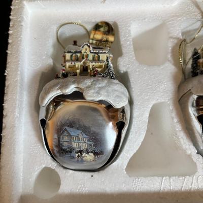 LOT 281: Thomas Kinkade Sleigh Bell Ornaments by Ashton Drake