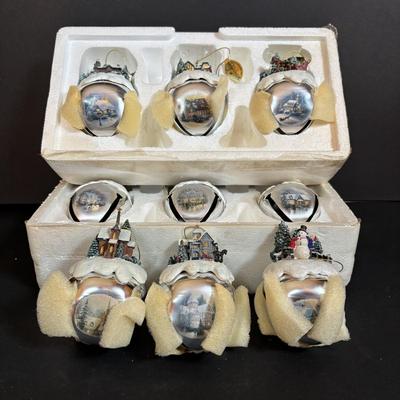 LOT 281: Thomas Kinkade Sleigh Bell Ornaments by Ashton Drake