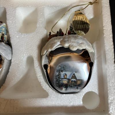 LOT 281: Thomas Kinkade Sleigh Bell Ornaments by Ashton Drake