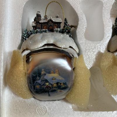 LOT 281: Thomas Kinkade Sleigh Bell Ornaments by Ashton Drake