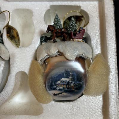 LOT 281: Thomas Kinkade Sleigh Bell Ornaments by Ashton Drake