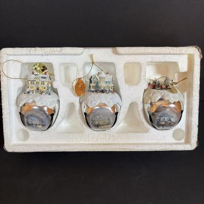 LOT 281: Thomas Kinkade Sleigh Bell Ornaments by Ashton Drake
