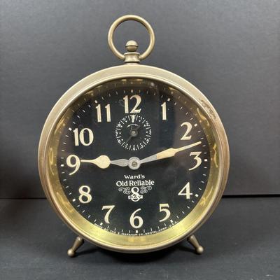 LOT 283: Vintage Wind-Up Alarm Clock: Westclox Big Ben, Ward's Old Reliable and 1879 Edison Lamp Replica