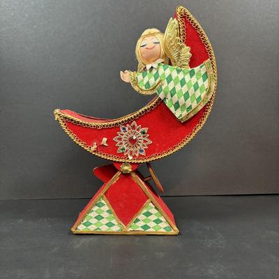LOT 284: Vintage Christmas & More: Tin Light Reflectors, Ornaments, Clip-on Candle Holders, Schmid Bros Angel in Motion (works)...