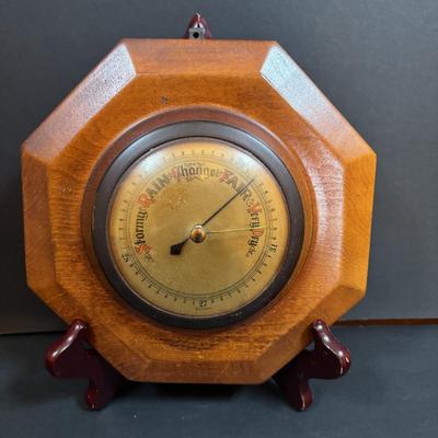 LOT 285: Vintage Made in Germany Schatz 8 Day-14Jewel Ships Bell Clock w/Key & Barometer