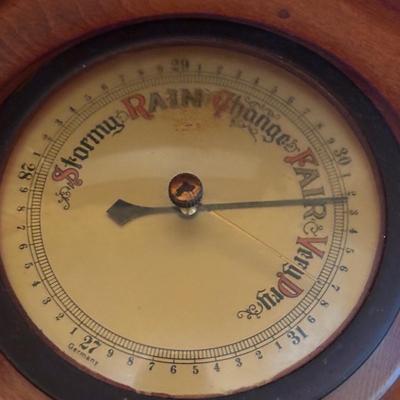 LOT 285: Vintage Made in Germany Schatz 8 Day-14Jewel Ships Bell Clock w/Key & Barometer