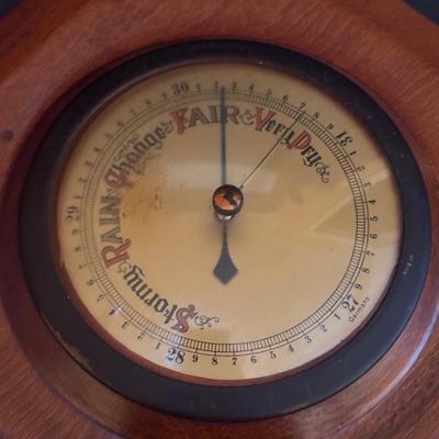 LOT 285: Vintage Made in Germany Schatz 8 Day-14Jewel Ships Bell Clock w/Key & Barometer