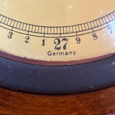 LOT 285: Vintage Made in Germany Schatz 8 Day-14Jewel Ships Bell Clock w/Key & Barometer