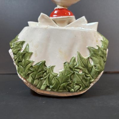 LOT 286: Vintage Relpo Christmas Holly Girl Figurine Planter, Angel Figurines, Spaghetti Santa & Mrs. Claus Salt/Pepper Shakers,...