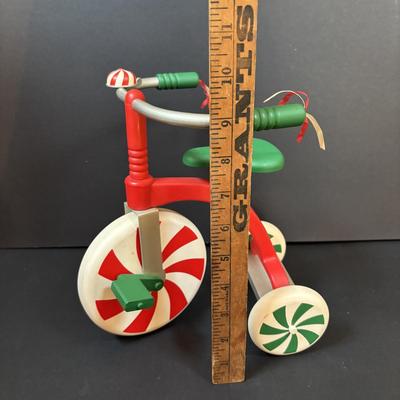 LOT 289: Hand-Crafted Counted Cross-Stiches, Home Decor Peppermint Tri Cycle, Christmas Around the World Shimmering Snowman Votive &...