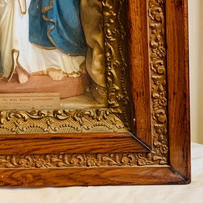 LOT 299: Antique Home Altar of the Holy Family Contraternity Established by Apastolic Lettters of Pope Leo XII, Dated June 14th 1892