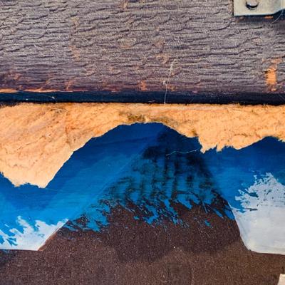 LOT 301: Antique/Vintage Reverse Painted Winter Cabin on Bubble Glass